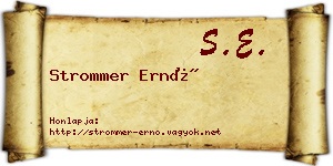 Strommer Ernő névjegykártya
